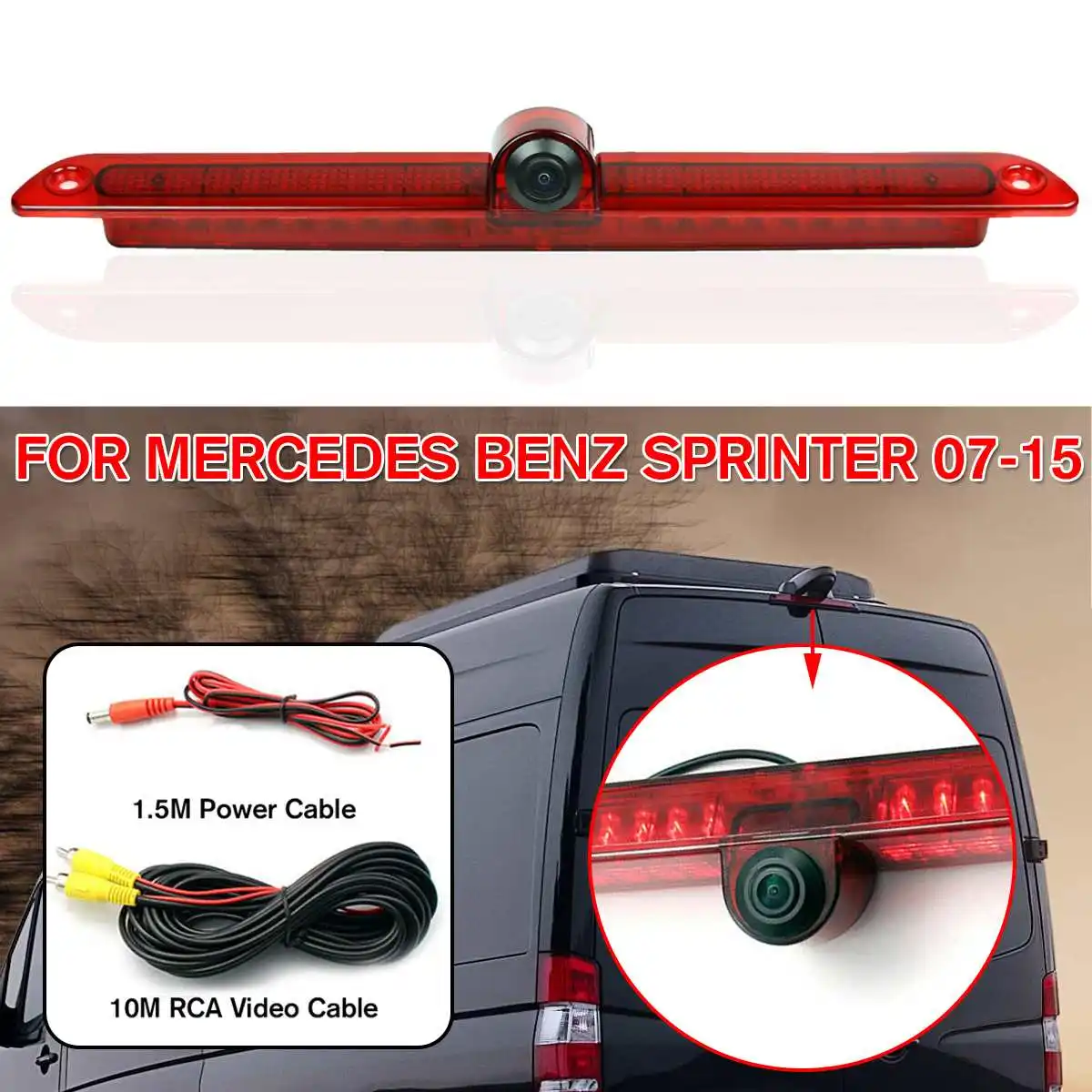 

NEW Car Brake Light Rear View Backup Camera LED Light Parking Reverse Camera for Mercedes Sprinter Vito For VW Crafter 2007-2015