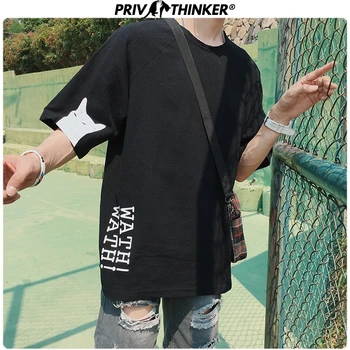 

Privathinker Men Harajuku Cat Print Summer TShirts Male 2020 Fashion Casual Short Sleeve Tee Men's Oversize Unisex Tshirt Top