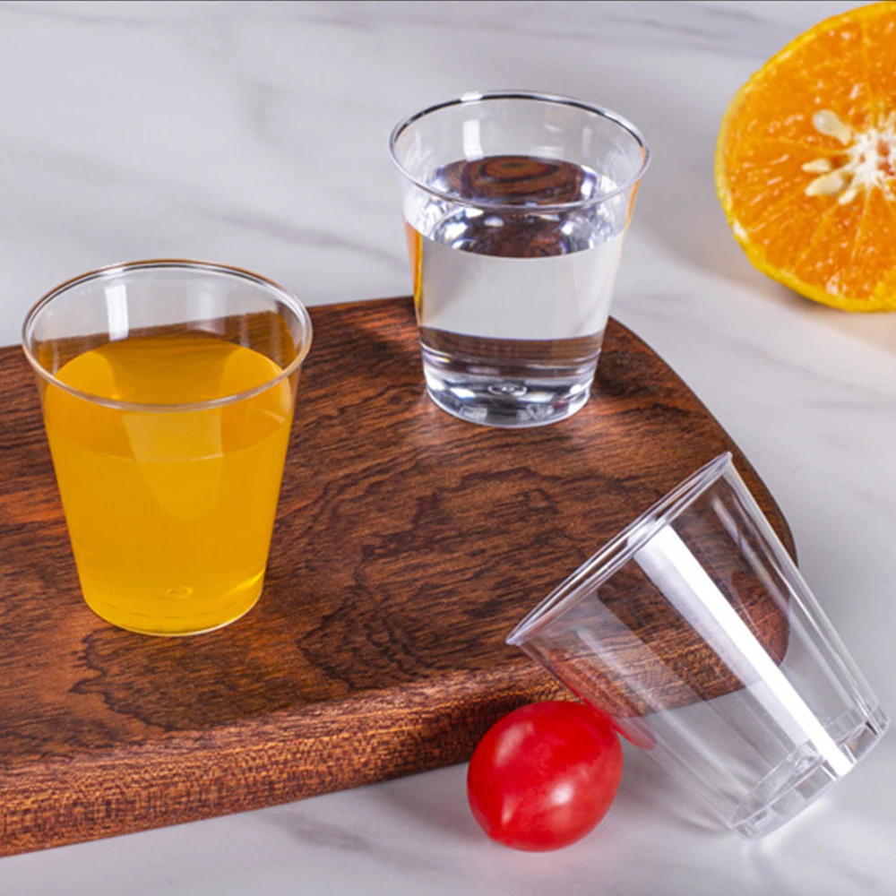 20PCS 50/200ml Plastic Disposable Cold Drinks Cups Party Shot Glasses Heat Resistant Tea Coffee Cup Portable Birthday Tumbler
