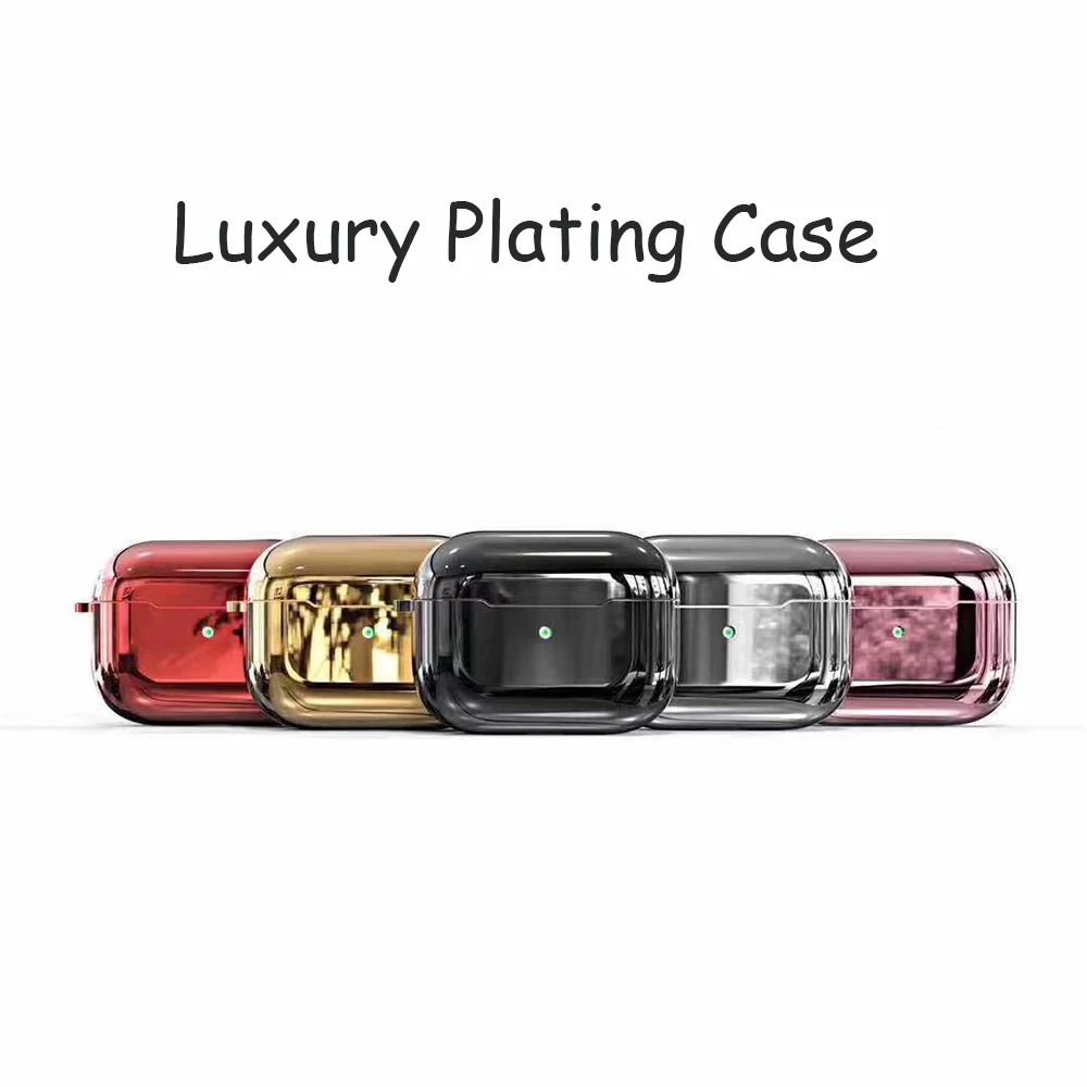 Shiny Plating Headset Case For Airpods Pro Capa Bluetooth Wireless Earphone Cases For Airpods Pro Cover Charging Box With Buckle (1)
