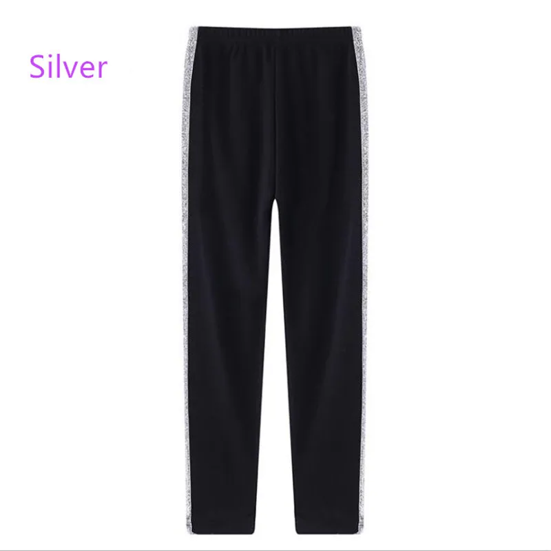 Silver Children Warm Pants Winter Girl Legging Casual Sport Plus Velvet Thick Autumn Kids Trouser For 4 5 6 7 8 9 10 11 12 Years - Цвет: Silver