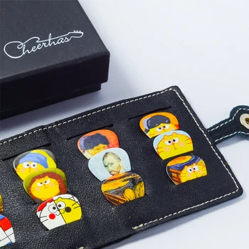 

12pcs famous painting renaissance Mona Lisa van gogh guitar pick with wallet collection box