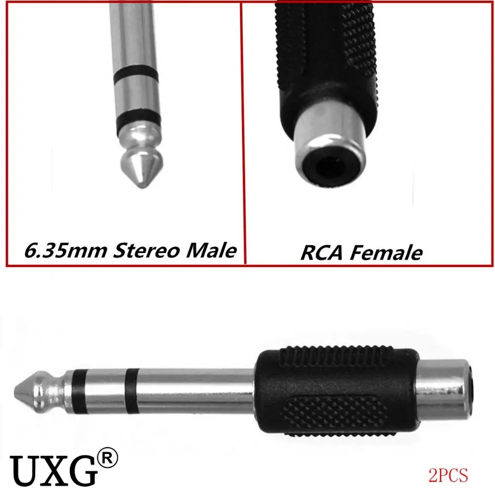 6 35 мм 3 5-дюймовый стерео штекер TRS на гнездо RCA серебристые переходники-1/4 |