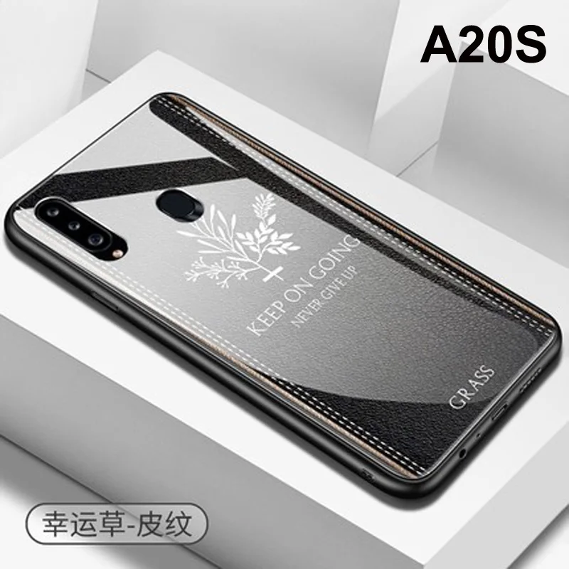 Для samsung galaxy A20S M30S чехол противоударный задняя крышка трава олень мультфильм чехол из закаленного стекла для телефона для samsung M307F A207F - Цвет: A20S