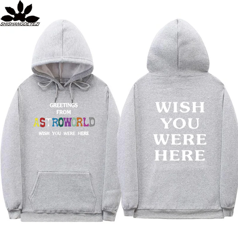 Light gray XMS65 Принт Трэвиса Скотта ASTROWORLD толстовки с капюшоном для мужчин/женщин хип-хоп Уличная толстовка с капюшоном для мужчин размера плюс S-3XL - Цвет: Light gray XMS65