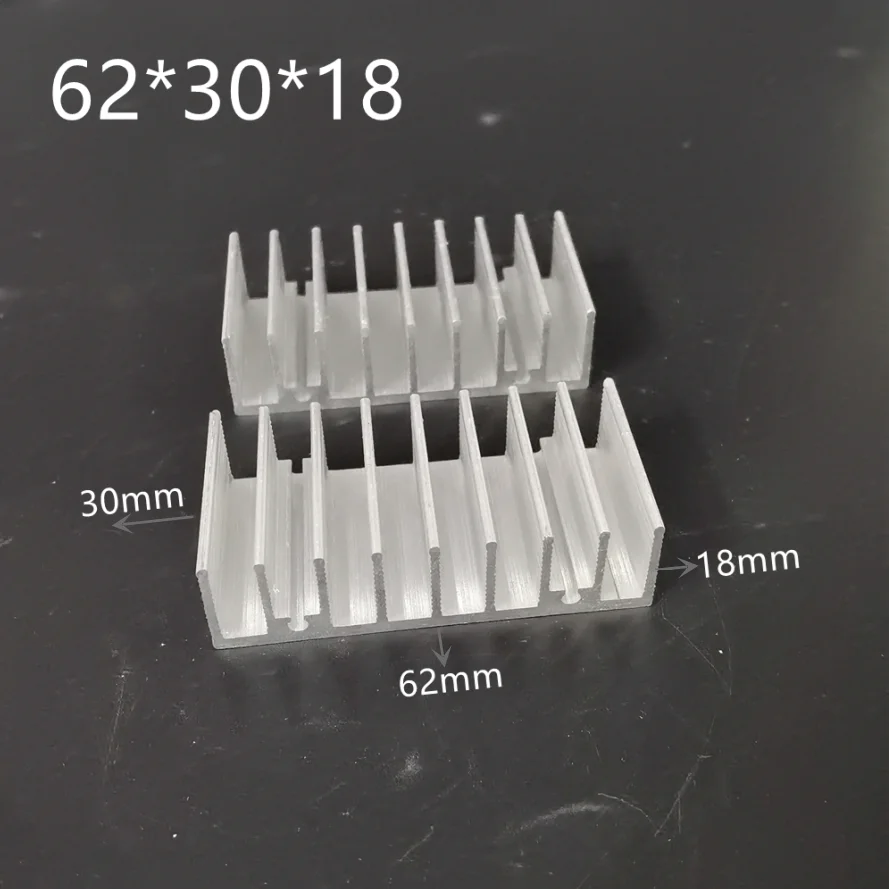 Square LED Heatsink Radiator Aluminum 62*18*30MM Radiator for LED power supply player graphics card Replaceable