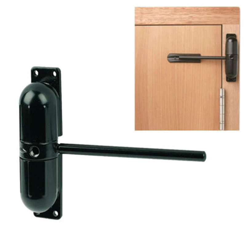 

1*Surface Mounted Door Closer Spring Loaded Adjustable Automatic W/ Screws Black