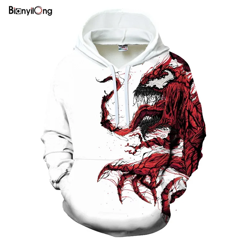 

Superhero Venom Hoodies Men Women Sweatshirts Cool Spider-man Printed 3d Hoodie Hip Hop Pullover Velvet Hooded Streetwear Tops