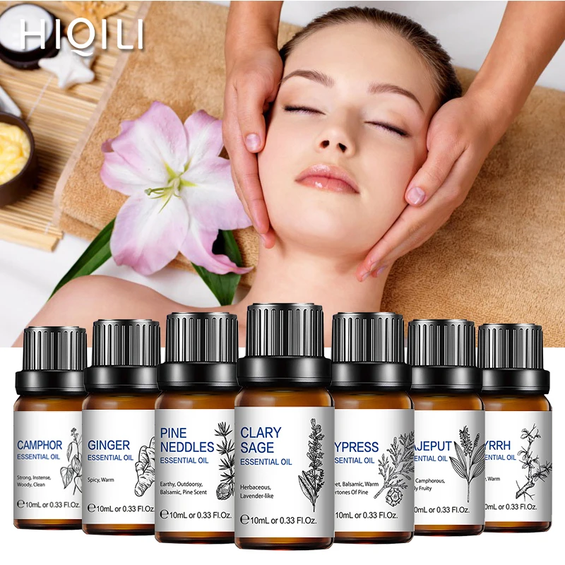 

HIQILI Massage Rosemary Orange Essential Oil 10ML Diffuser Aroma Oil Sandalwood Vanilla Peppermint Lavender Patchouli Rose Lemon