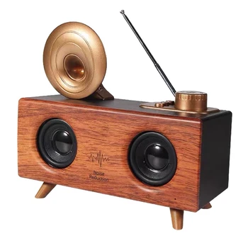 

Wireless Bluetooth Retro Bluetooth o Portable Outdoor Radio Card Mini Retro o Wooden Bluetooth Speaker