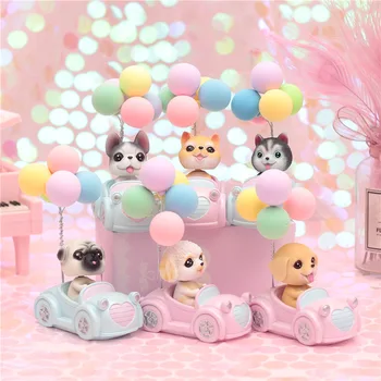

Cute Birthday Gift Lovely Dog With Balloon Figurine Cake Decoration Lovely Puppy Figure Cartoon Pug Figurines Wedding Gifts