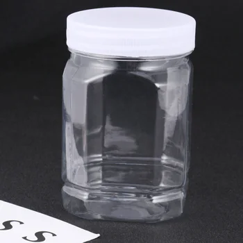 

8pcs Home Plastic Jars Storage Containers with Ribbed Liner Screw On Lids Cereal Dry Food Storage Container Airtight Leakproof P