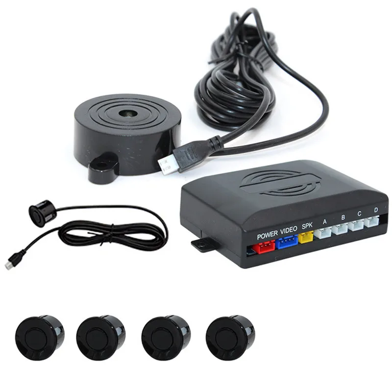 

Auto Reversing Radar Buzzer Parking Sensor Alarm Rear View Vehicle Parking Radar 4 Probes Monitor Detector Z05