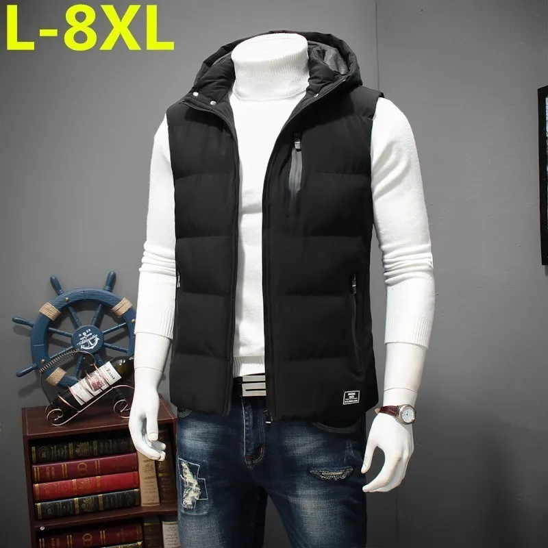 Большого размера плюс 8XL 7XL 6XL 5XL Новый стильный осень-зима жилет для мужчин