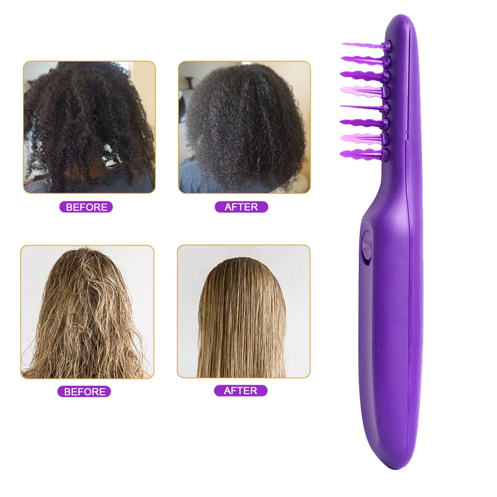 capelli rossi donna Spazzola elettrica districante per capelli Pettine per capelli bagnati e asciutti Spazzola districante per capelli 2a a 4c Kinky Wavy Auto scioglie i nodi_voghion.com