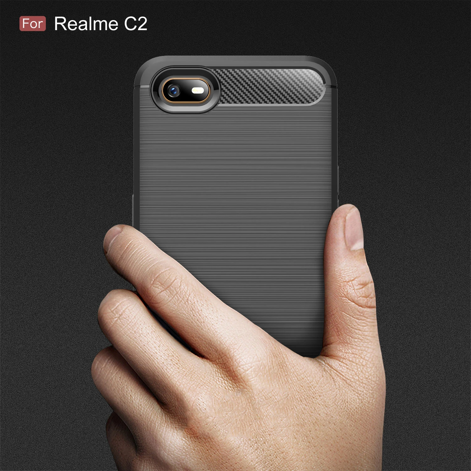 Для OPPO Realme C2 чехол Realme C2 мягкая задняя крышка противоударный бампер из углеродного волокна TPU текстурный чехол для телефона для OPPO Realme C2 6,1"