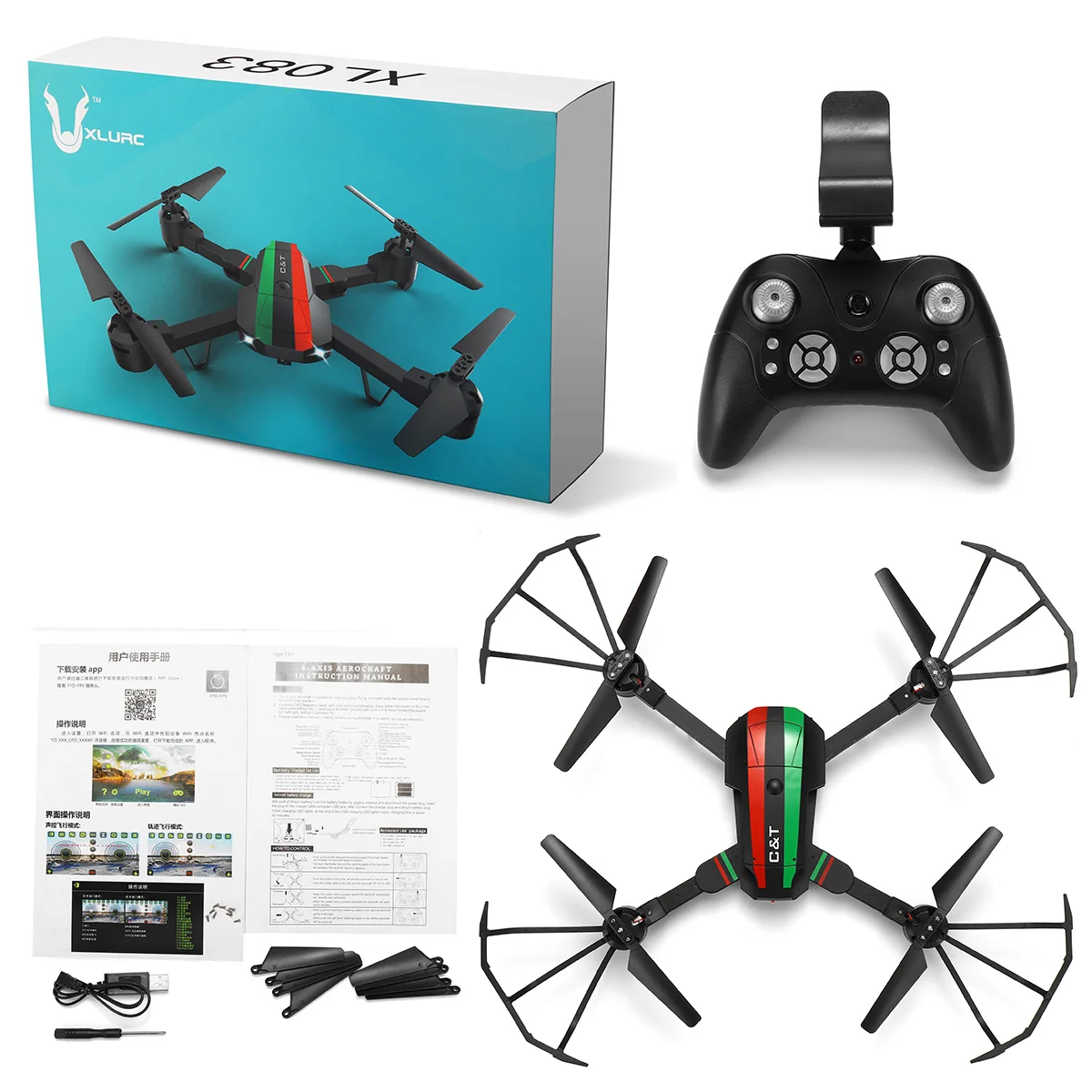 XL083 Wifi FPV 2MP камера с высоким режимом удержания селфи Складная рукоятка Радиоуправляемый Дрон Квадрокоптер фотосъемка видео запись вспышки