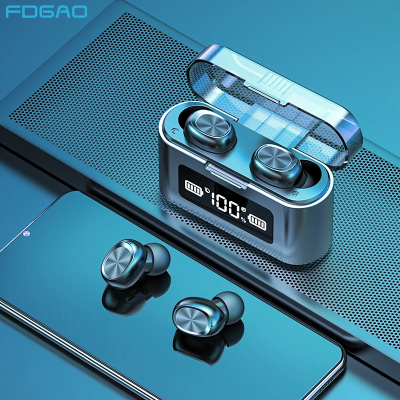 

LED Bluetooth Wireless Headphones Earphones Earbuds TWS Touch Control Sport Waterproof Headset Noise Cancel Earphone HIFI Sound