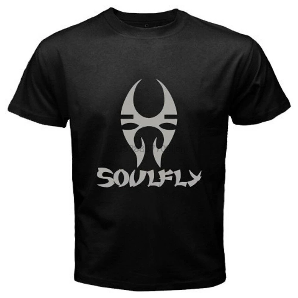 New SOULFLY LOGO Metal Rock Band Mens Black T-Shirt Size S M L XL 2XL 3XL | Мужская одежда