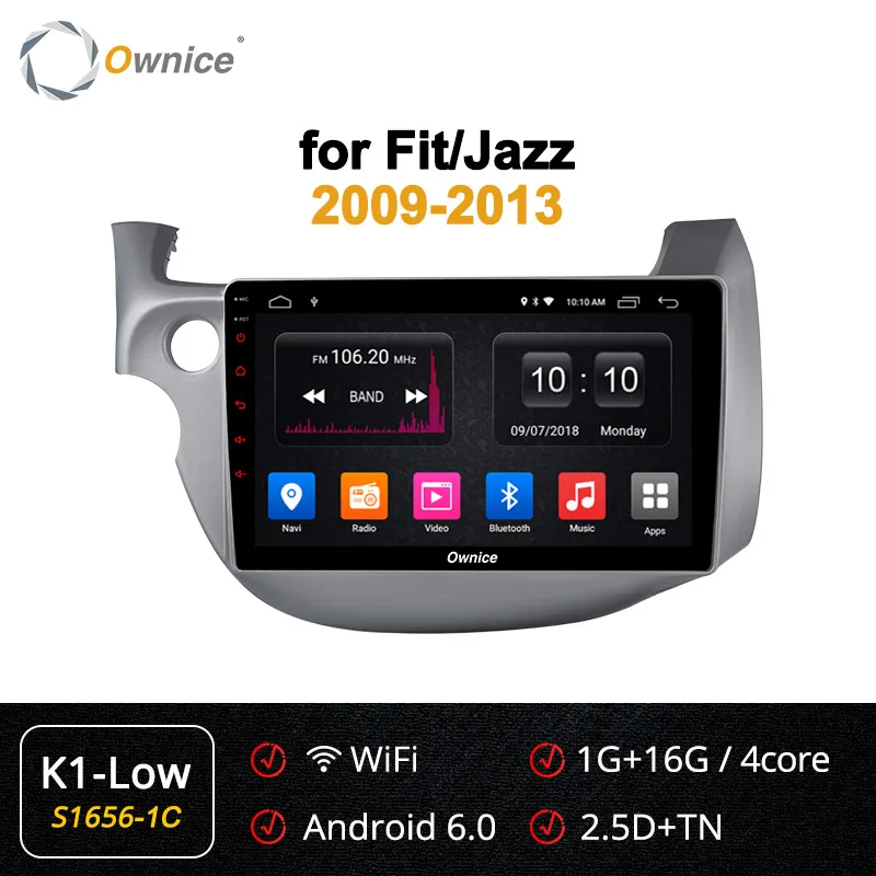 S1656-1 K1 LOW Ownice k3 k5 k6 2din Android 9,0 Автомагнитола dvd gps Navi для Honda FIT JAZZ 2008-2013 360 Panorama DSP 4G Автомагнитола - Color: S1656-1 K1 LOW