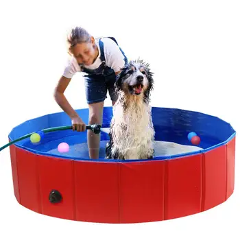 

Foldable PVC Pet Swimming Pool Portable Pool Bathing Tub Dogs Cats Bathing Tub Bathtub Wash Tub Water Pond Pool Pet Pool