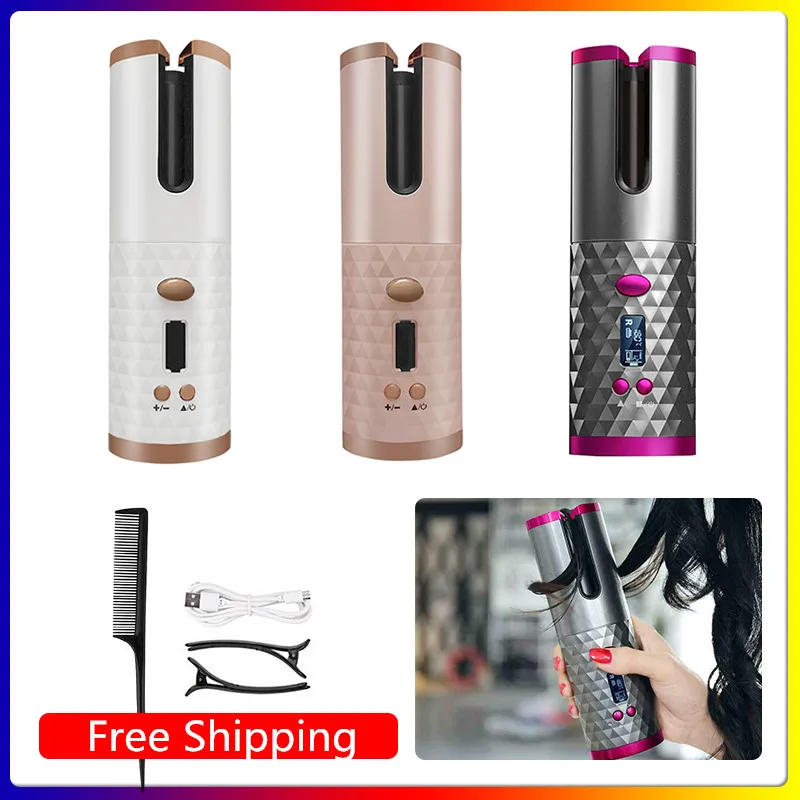 Discount Curler Iron-Hair Rechargeable Wireless 1-Comb USB for Lcd-Display with 2pc 2pc mlKkOJ7Eq
