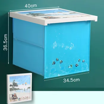 

Household Bathroom Mural Storage Cabinet Bathroom Wall Hanging Folding Clothes Storage Artifact Toilet Free Large Punch Rack