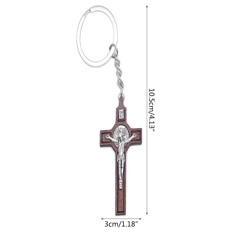 Христианский Иисус брелок в виде креста религиозный брелок ювелирные изделия подвеска автомобильные сувениры E65B