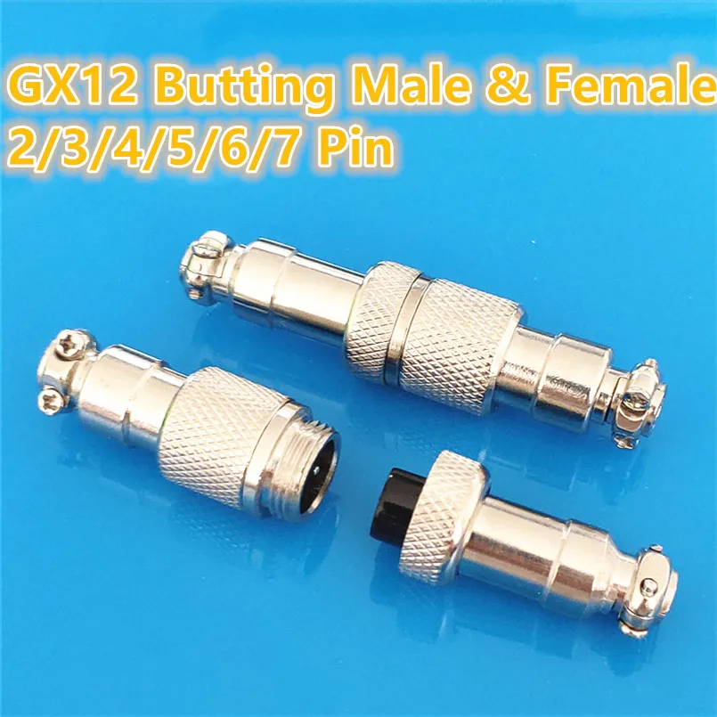 1set GX12 Butting Docking Male & Female 12mm Circular Aviation Socket Plug 2/3/4/5/6/7 Pin Wire Panel Connectors DropShipping afbeelding
