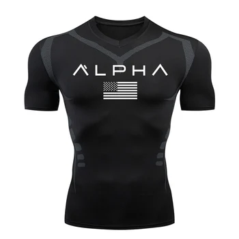 

Man T-shirt Gym Compression Shirt Sport T Shirt Short Sleeve Running tshirt Men Workout Training Tee Fitness muscle sport shirt