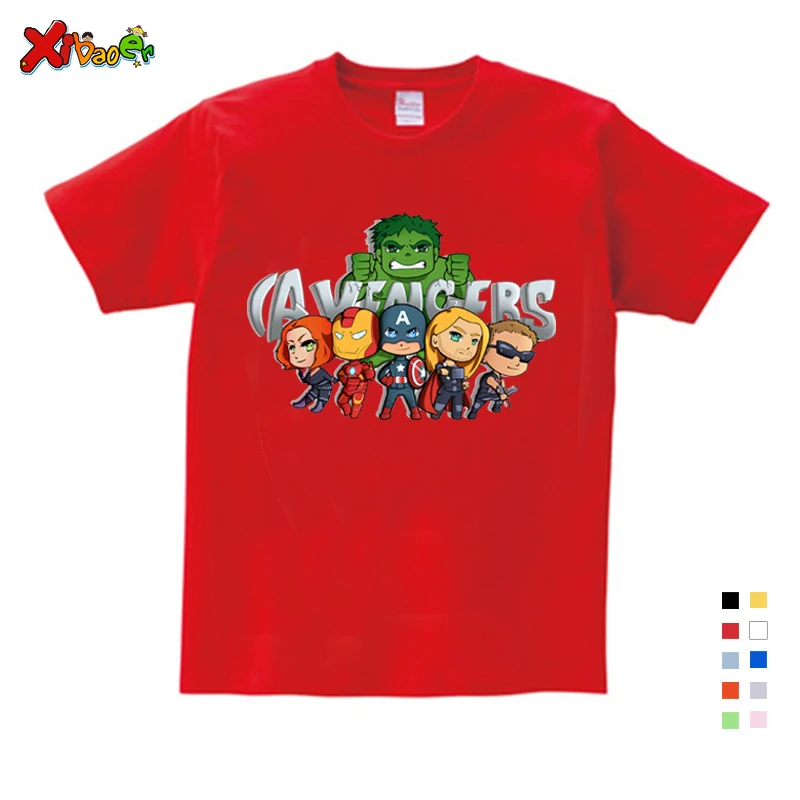 T-shirt Футболка для мальчиков с супергероем Марвел, человеком-пауком хлопковая Футболка с человеком-пауком, Детские вечерние футболки с короткими рукавами с Бэтменом серая футболка, От 3 до 9 лет - Цвет: T-shirt