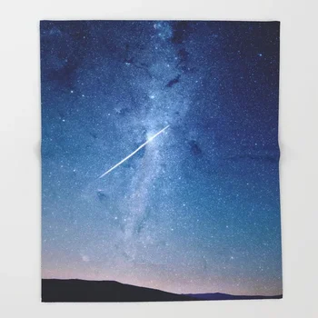 

Starry Sky Cartoon Throws for Sofa Cute Design Shooting Star Blankets Christmas Decorations for Home Custom Blanket