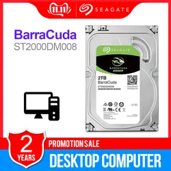 Seagate 2 ТБ настольный жесткий диск внутренний жесткий диск Оригинальный 3,5 ''ТБ 7200 об./мин. SATA 6 ГБ/сек. жесткий диск для компьютера ST2000DM008