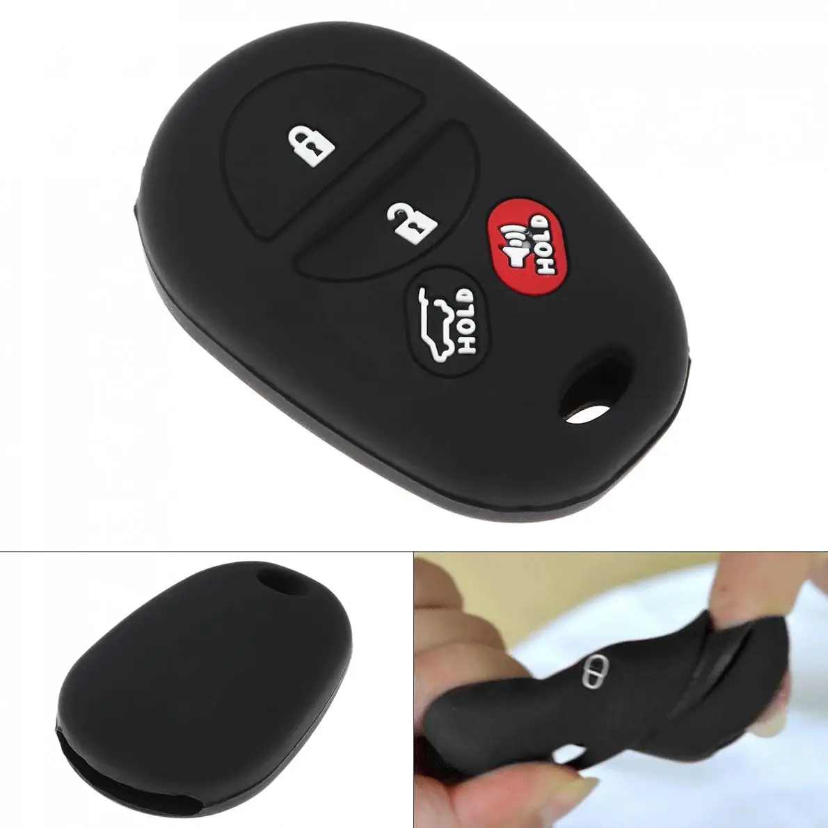 

Silicone Straight Plate Car Key Case Protector Holder Fit for Toyota Sienna / Avalon / Solara / Sequoia / Highlander 2004-2016