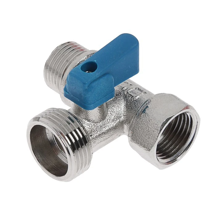 Кран шаровой \"СТМ\", трехпроходной, 1/2\"х3/4\"х1/2\", для бытовых приборов ...