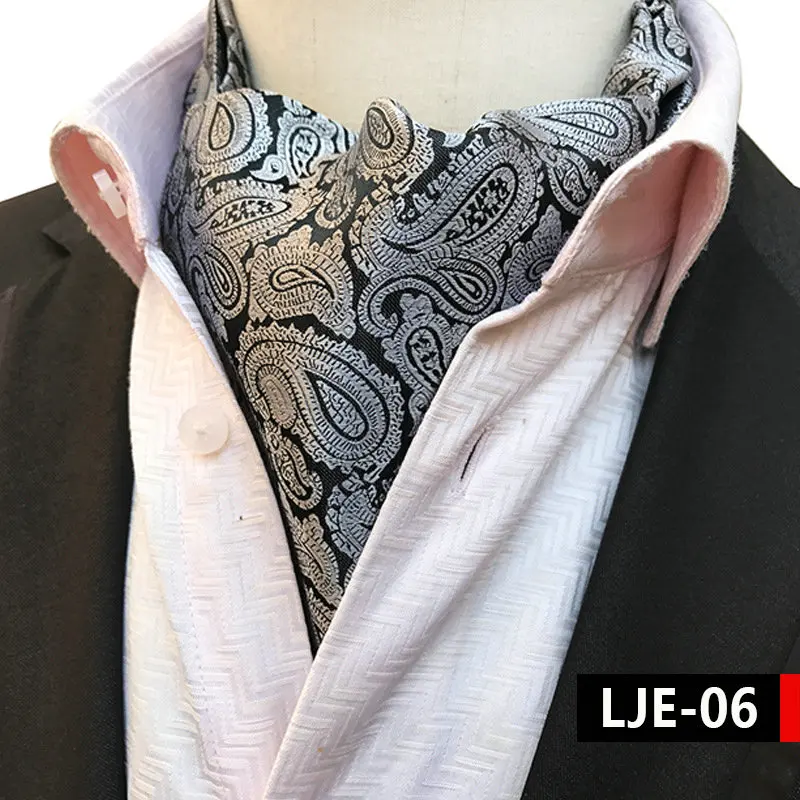 Neck Tie Мужской галстук из полиэстера и шелка с цветочным узором, Пейсли, в полоску, в горошек, Аскот, на шею, британский жаккард, деловой, свадебный галстук, галстук - Цвет: Neck Tie