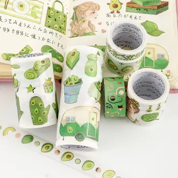 

1 Pcs Avocado Girl Series Journal Washi Masking Tape Cinta Scrapbooking Decorativa Washi Supplies Tape Adhesiva Stationery L7X4