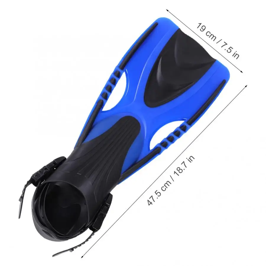 1Pair Diving Flippers Blue Swim Fins S/L Swimming Fins With Adjustable Buckle For Various Sports Swimming Diving Snorkeling