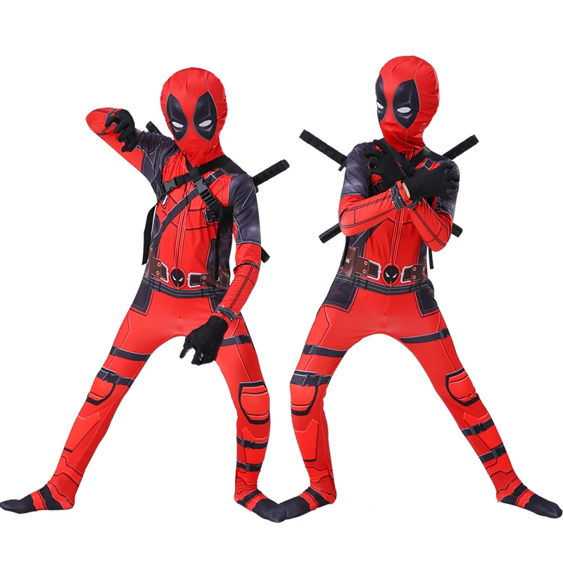 Comprar Disfraz de Deadpool para niños, disfraz de superhéroe de Deadpool, disfraces de máscara, mono, disfraz de fiesta de Halloween para niños y niñas