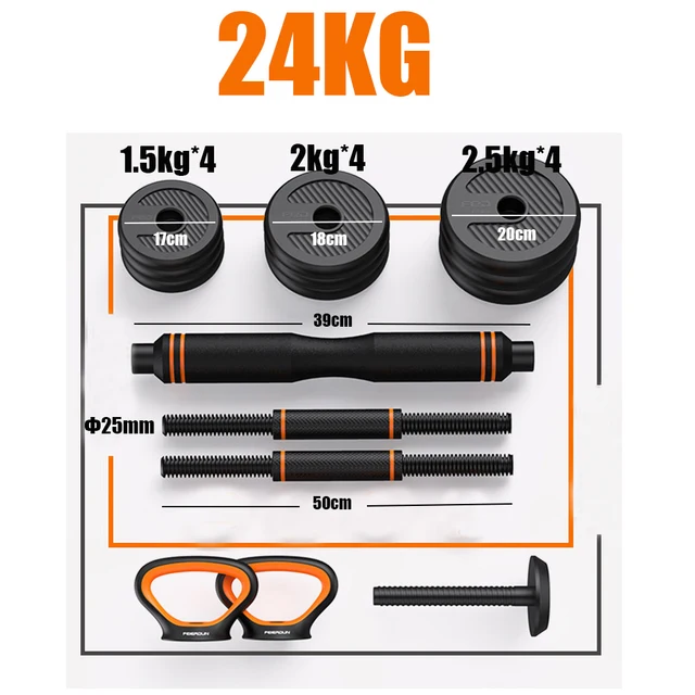 Dumbbell Set Home Gym Equipment Barbell Kettlebell Adjustable Weights Kit for Fitness 15kg 24kg 40kg 5