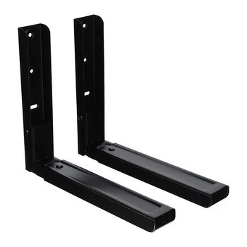 

2 Pack Microwave Bracket Wall Mount, Foldable Kitchen Stretch Oven Stand Shelf Rack Load 100 Lb, Black