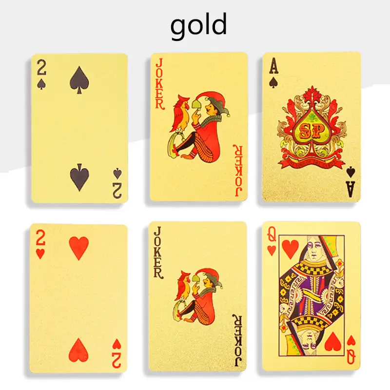 New Golden Black Matte Plastic Poker Cards Waterproof 12