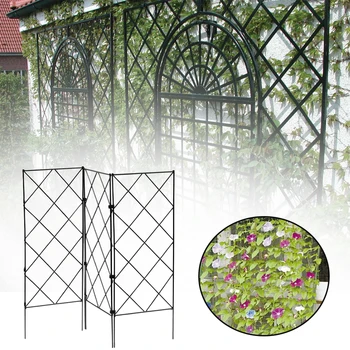

3pcs Connectable Plant Supports Vegetable Trellis Reusable Vegetables Outdoor Garden Multifunctional Balcony Iron Tomato Cages
