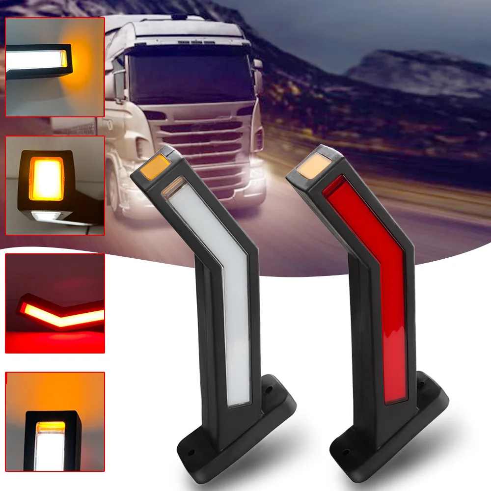 2Pcs 12-24V LED Side Marker Lighting Outline Marker Light Guiding 33 LED Truck Lorry Van Trailer Clearance Lights Free Shipping