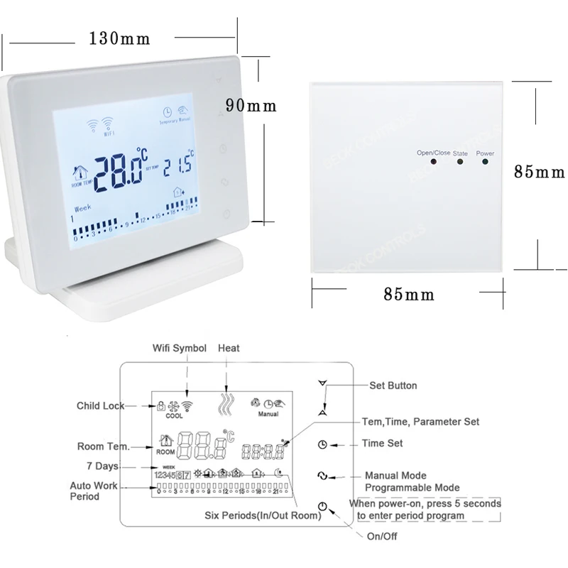Термостат для газового котла Vancoo Wi Fi и RF 220 В 3 А|Умная система управления