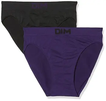 

Unno DIM Basic AD005HG, Slip para Hombre, Morado/Negro (Violet Auburn / Noir), XL, Paquete de 2