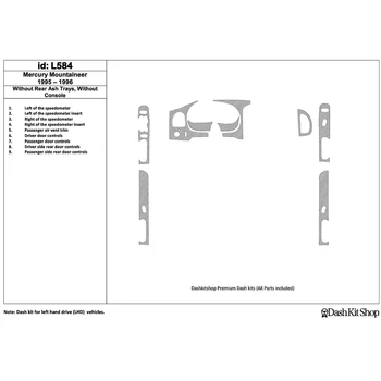 

Interior lining for Mercury Mountaineer 1995-1996. Set L584.