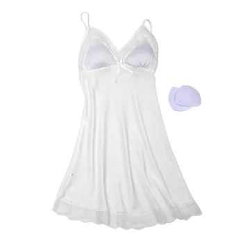 

2020 Summer Satin Silk Nightsuits Women Nightwear Nightdress Sexy Lingerie Nightgowns Lace Bowknot Nightdress Sleepshirts