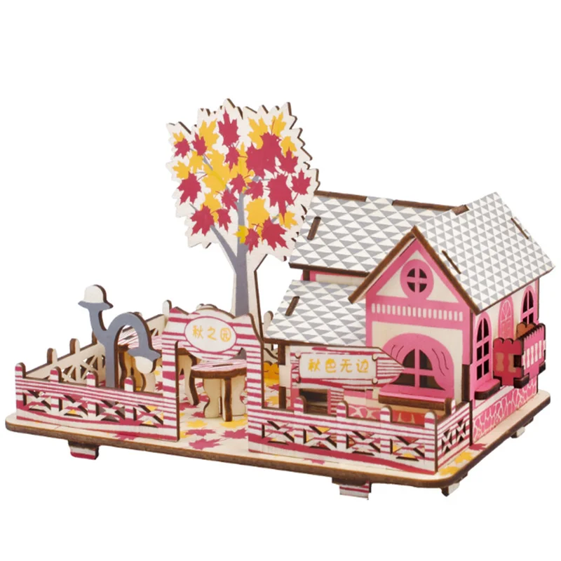 

Cross-border for 3d Puzzle 3D Jigsaw Puzzle Children's Wooden Jigsaw Puzzle Diy Wooden Jigsaw Puzzle