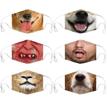 

6 Pack Dustproof Windproof Haze Pm2.5 Mask With 12pc Gasket Face Mask Filter Fashion 3d Cute Breathable Mouth Cover Face sheild